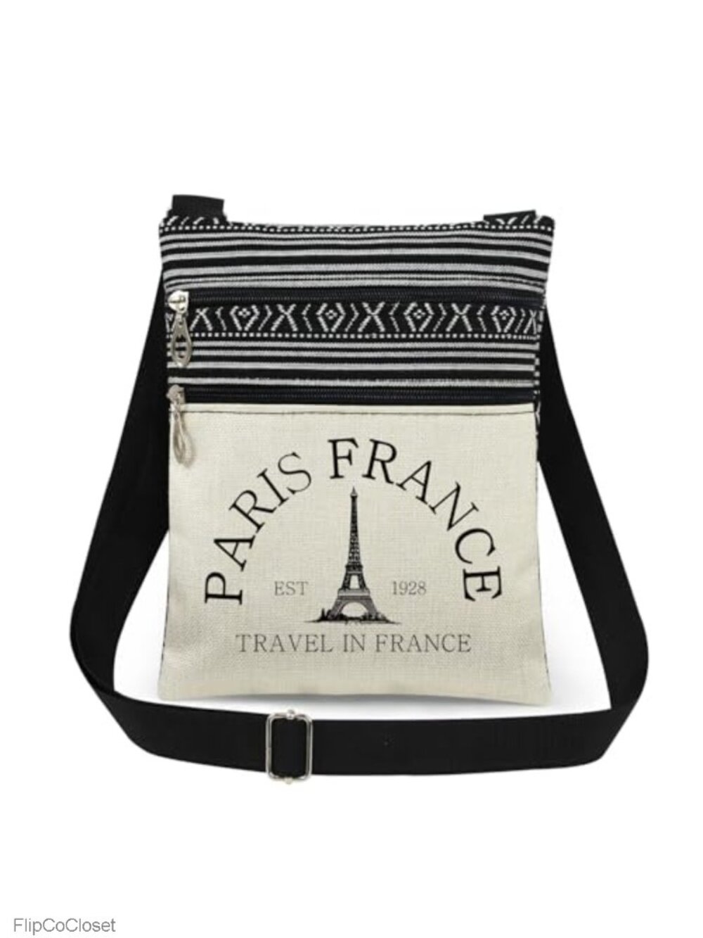 Polyester Crossbody Bag Adjustable Strap Dual Pocket Sling Purse
